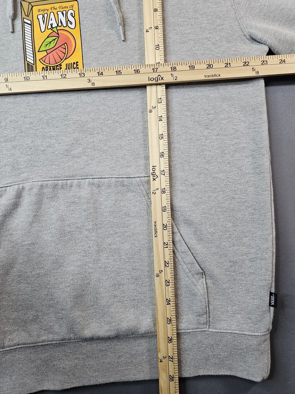 Vans "Orange Juice Box" Pullover Hoodie - Heather Grey - Men's Large - Picture 6 of 6